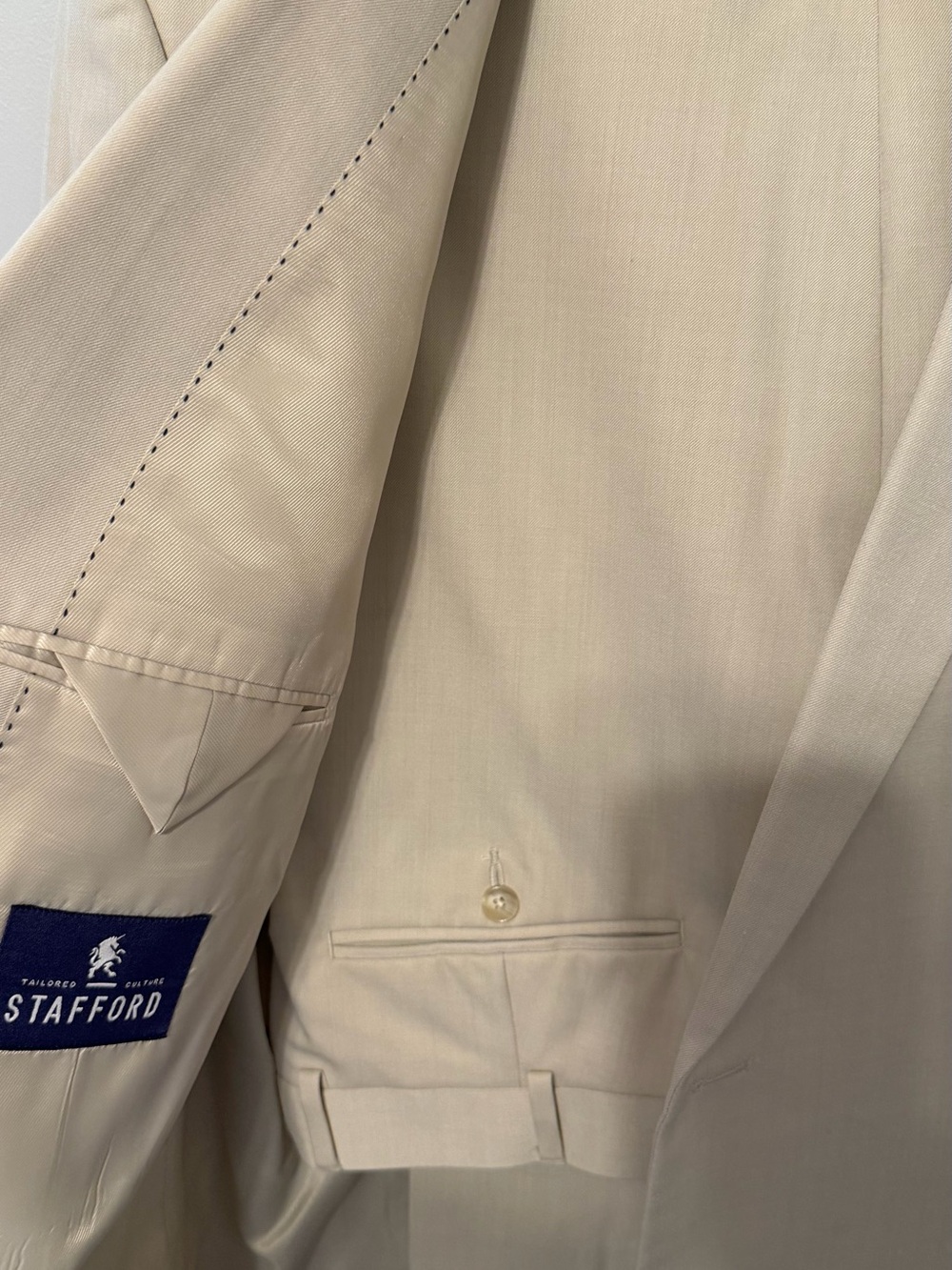Stafford Travel Suit Separates Tan Wool Blend Suit 48R 40x32 Classic Fit - Picture 9 of 12